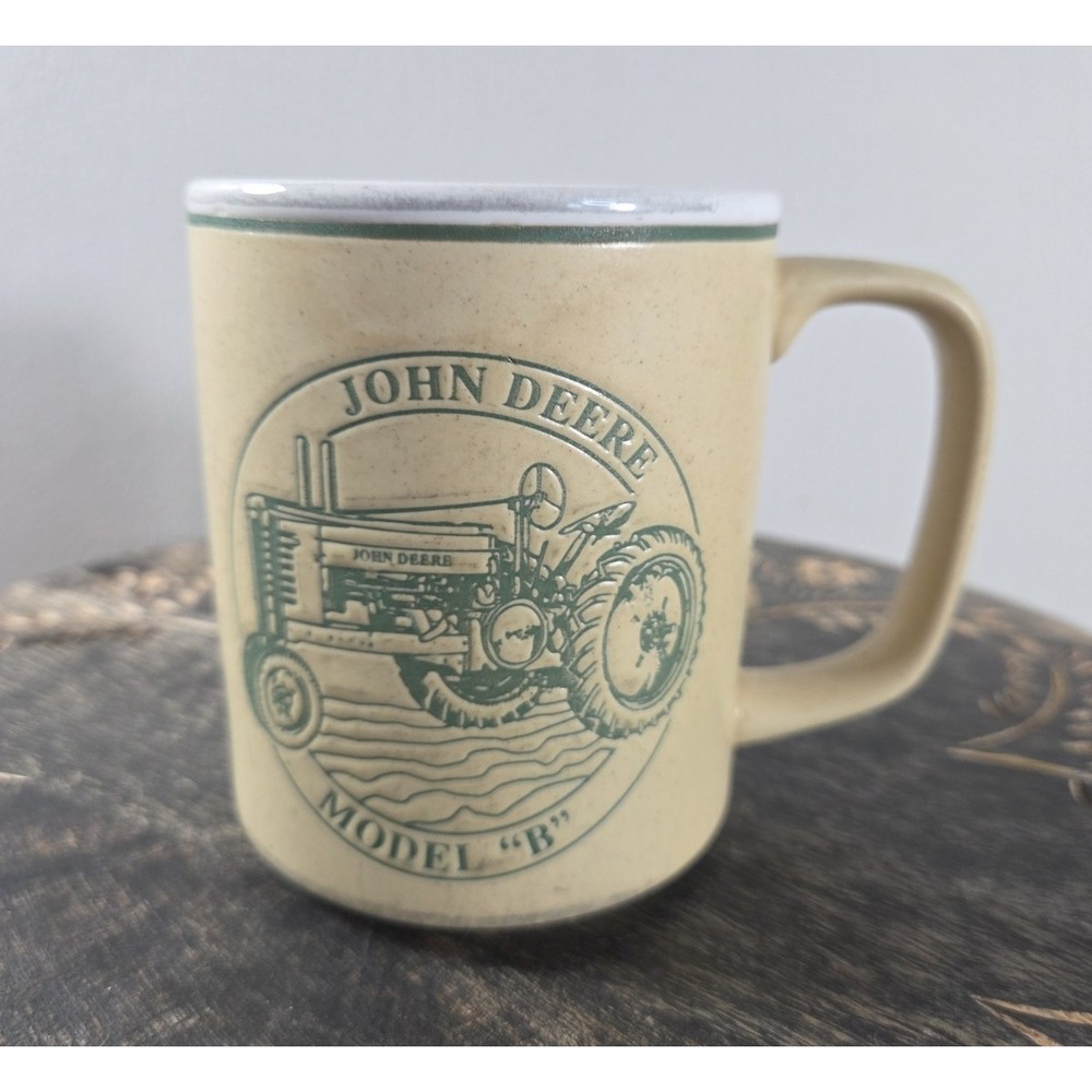 John Deere Model B with History‎ Beige Coffee Cup Mug